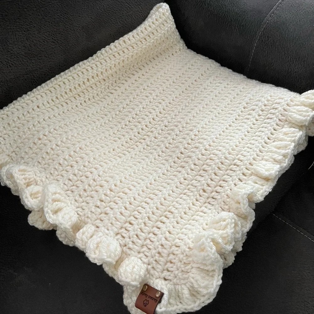 Cozy Cream Knit Baby Blanket-Newborn